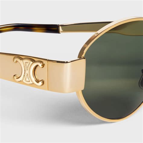 celine triomphe metal sunglasses|celine triomphe oval metal sunglasses.